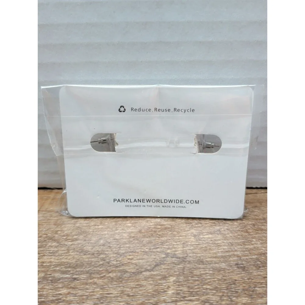 Park Lane Jewelry Star Hoops Earrings Silver Tone Crystal New On Card NWT